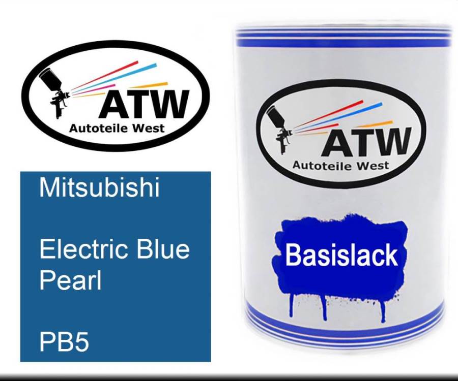 Mitsubishi, Electric Blue Pearl, PB5: 500ml Lackdose, von ATW Autoteile West.